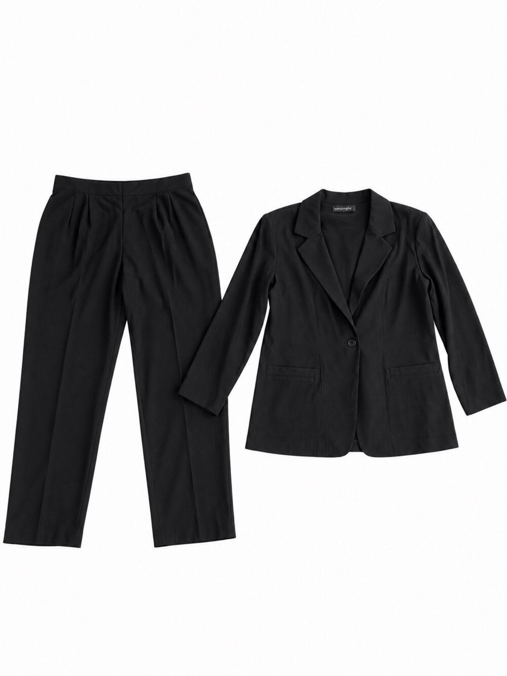 Briggs New York Women’s Black 2-Piece Pants Suit Blazer & Trousers Size Large